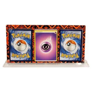 Pokemon 3-Card RÖD UV ONE-TOUCH Magnetic Holder + Ställ [från Paldean Fates Premium Collection Skeledirge ex]