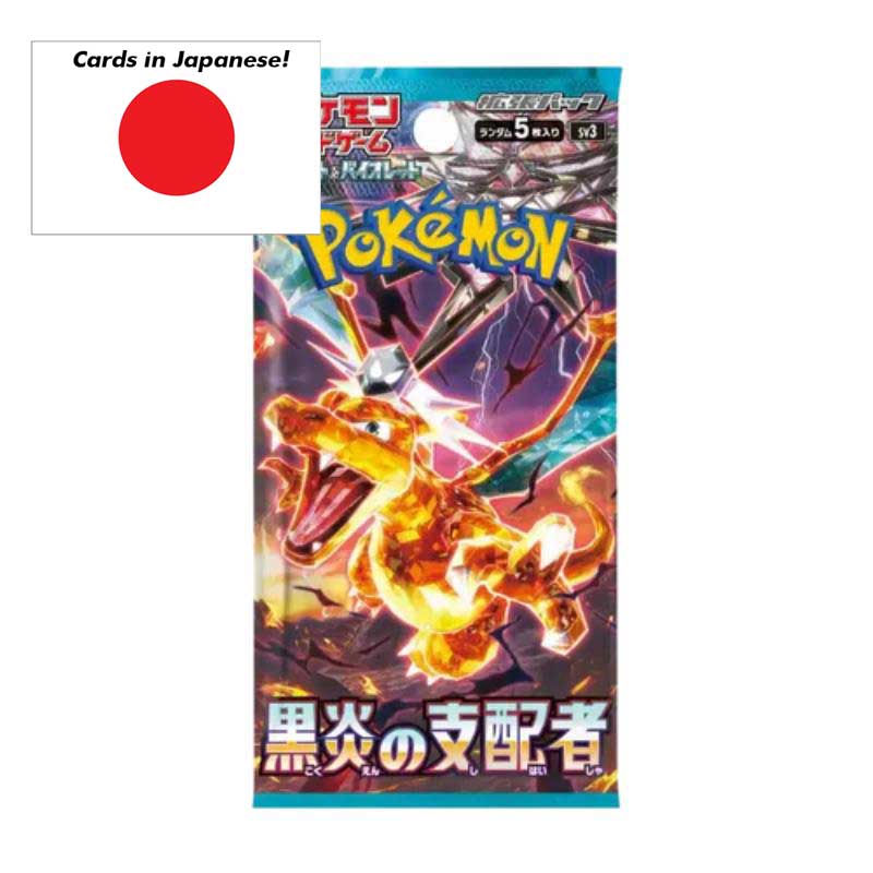 Pokémon Scarlet & Violet Ruler of the Black Flame (sv3) Booster pack (5 Cards) - JAPANESE