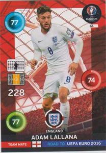 Team Mates, Adrenalyn Road to Euro 2016, ENG, Adam Lallana