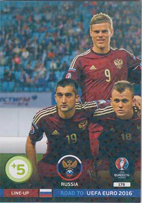 Line-up Cards, Adrenalyn Road to Euro 2016, Russia (1)