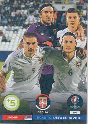 Line-up Cards, Adrenalyn Road to Euro 2016, Srbija (1)