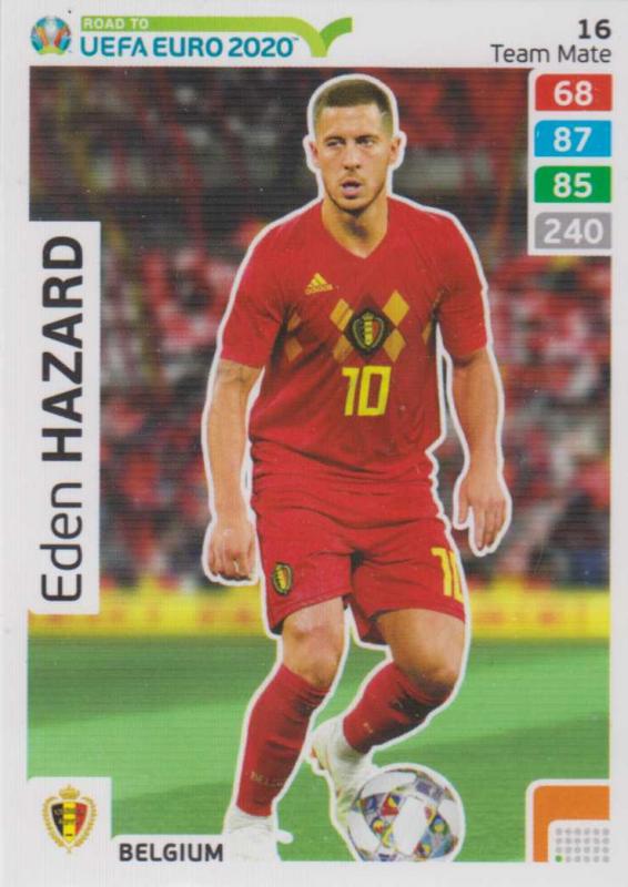 Adrenalyn XL Road to UEFA EURO 2020 #016 Eden Hazard (Belgium) - Team Mate