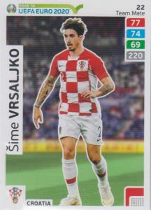 Adrenalyn XL Road to UEFA EURO 2020 #022 Šime Vrsaljko (Croatia) - Team Mate