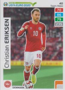 Adrenalyn XL Road to UEFA EURO 2020 #040 Christian Eriksen (Denmark) - Team Mate