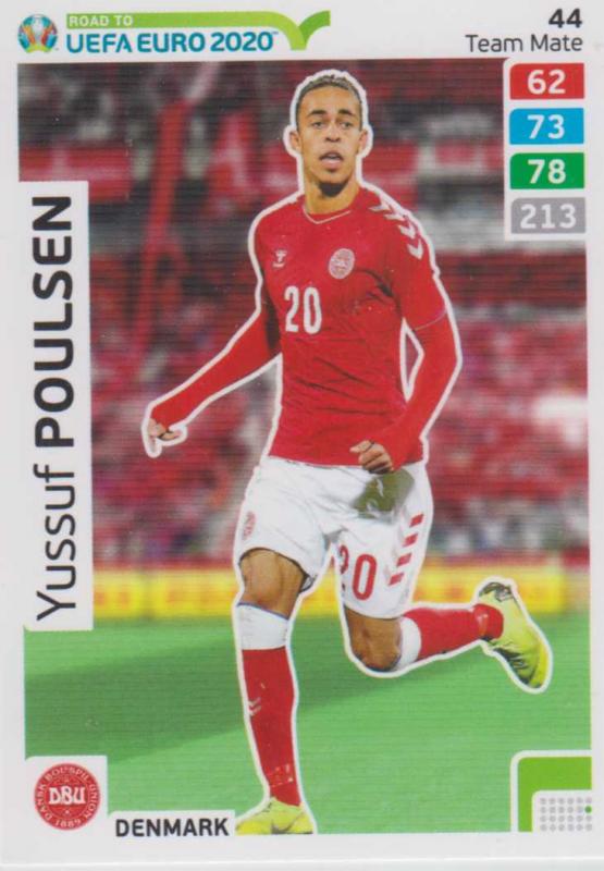 Adrenalyn XL Road to UEFA EURO 2020 #044 Yussuf Poulsen (Denmark) - Team Mate