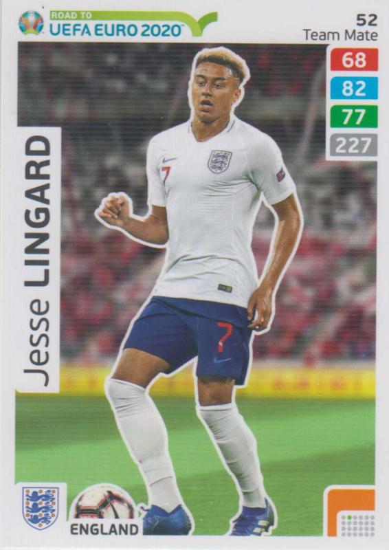 Adrenalyn XL Road to UEFA EURO 2020 #052 Jesse Lingard (England) - Team Mate