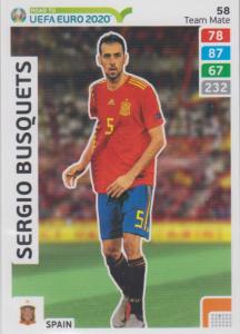 Adrenalyn XL Road to UEFA EURO 2020 #058 Sergio Busquets (Spain) - Team Mate
