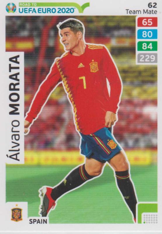 Adrenalyn XL Road to UEFA EURO 2020 #062 Alvaro Morata (Spain) - Team Mate