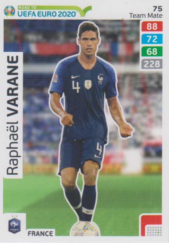 Adrenalyn XL Road to UEFA EURO 2020 #075 Raphaël Varane (France) - Team Mate