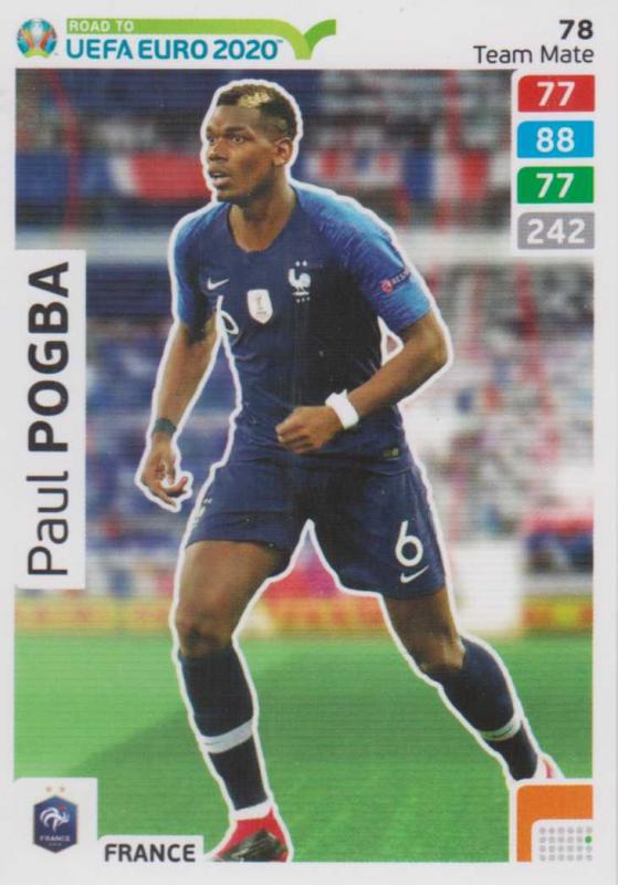 Adrenalyn XL Road to UEFA EURO 2020 #078 Paul Pogba (France) - Team Mate