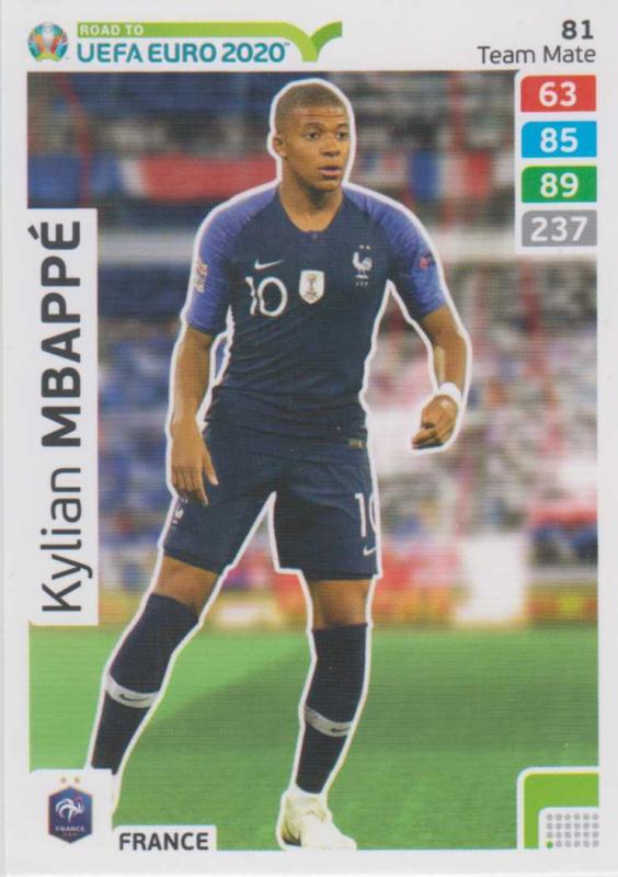 Adrenalyn XL Road to UEFA EURO 2020 #081 Kylian Mbappé ...