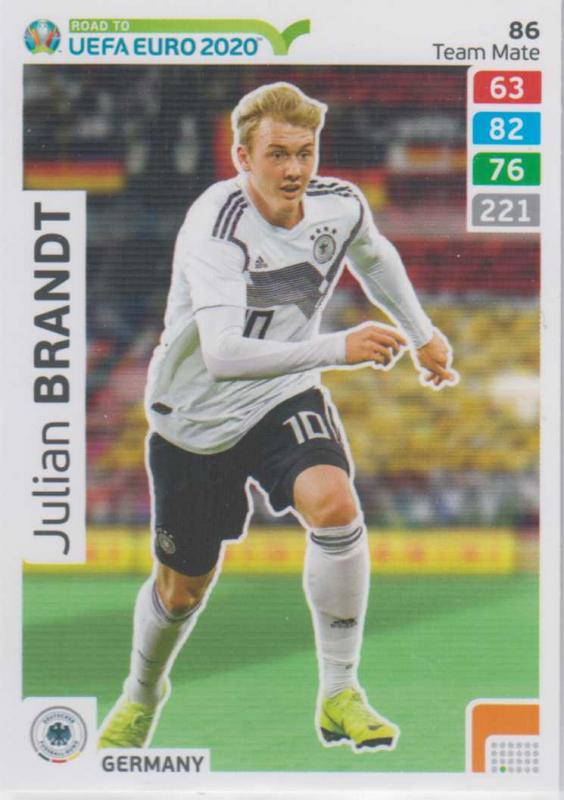 Adrenalyn XL Road to UEFA EURO 2020 #086 Julian Brandt (Germany) - Team Mate