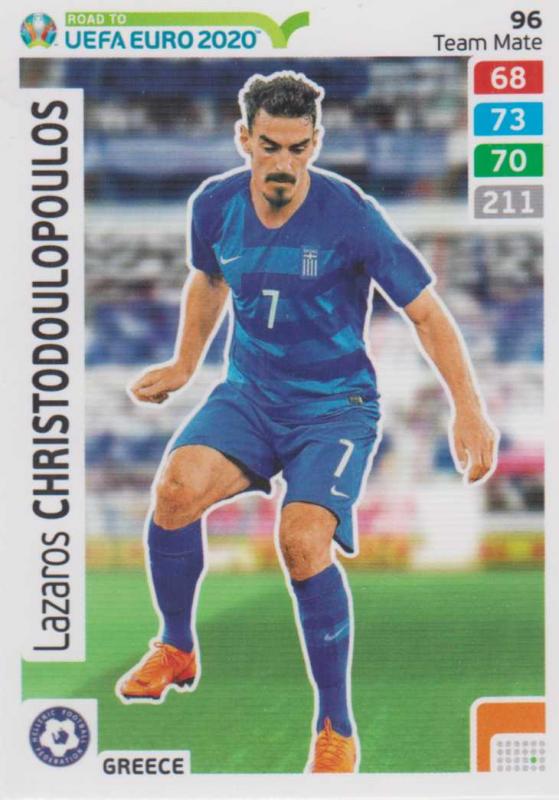 Adrenalyn XL Road to UEFA EURO 2020 #096 Lazaros Christodoulopoulos (Greece) - Team Mate