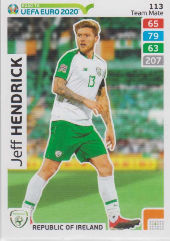 Adrenalyn XL Road to UEFA EURO 2020 #113 Jeff Hendrick (Republic of Ireland) - Team Mate