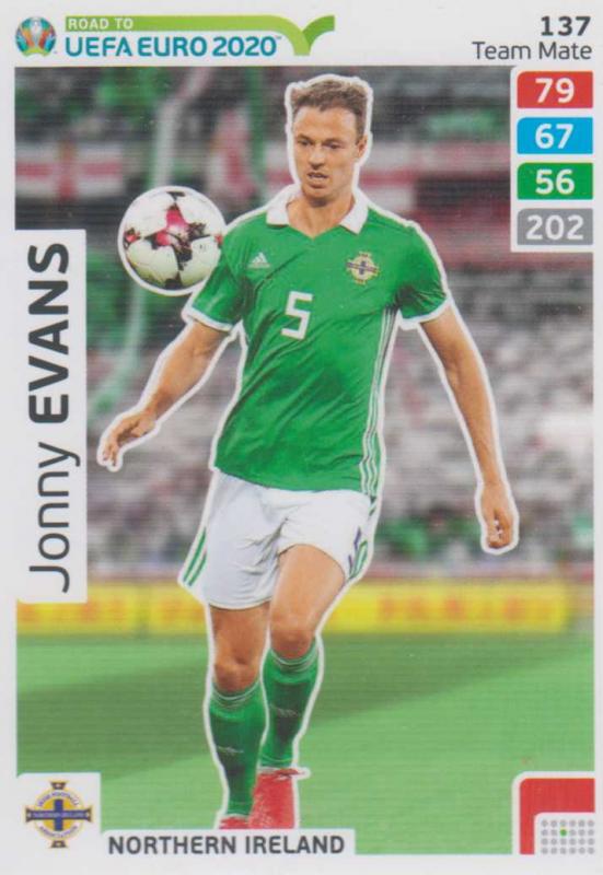 Adrenalyn XL Road to UEFA EURO 2020 #137 Jonny Evans (Northern Ireland) - Team Mate