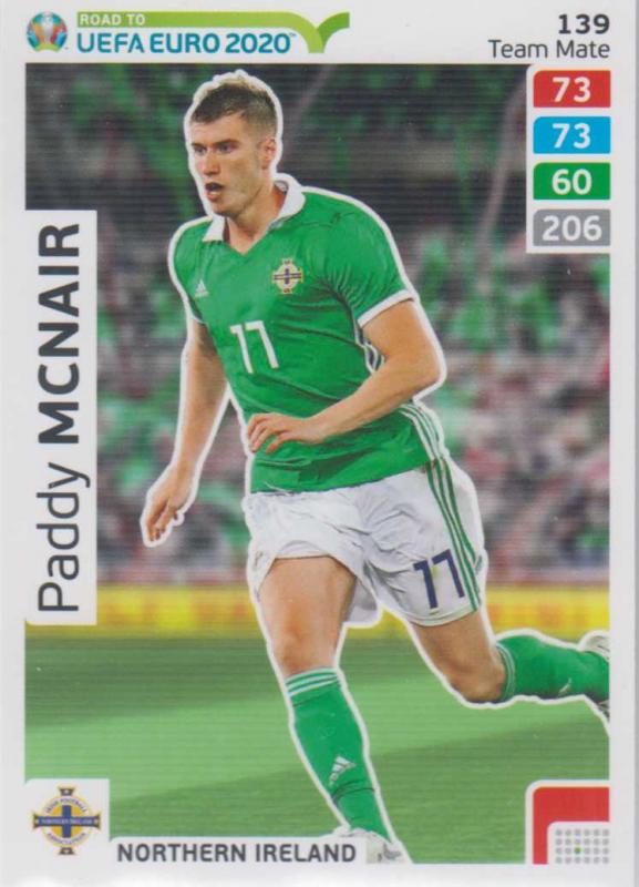 Adrenalyn XL Road to UEFA EURO 2020 #139 Paddy McNair (Northern Ireland) - Team Mate