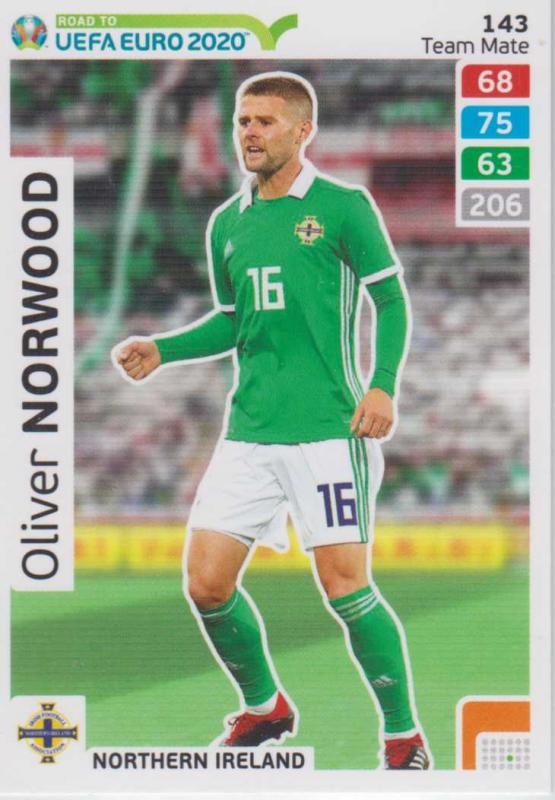 Adrenalyn XL Road to UEFA EURO 2020 #143 Oliver Norwood (Northern Ireland) - Team Mate