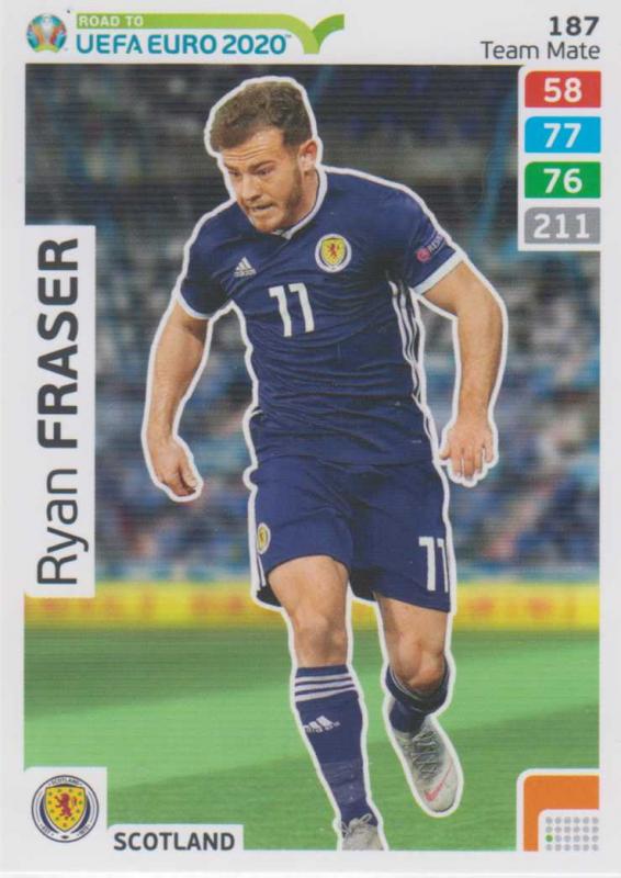 Adrenalyn XL Road to UEFA EURO 2020 #187 Ryan Fraser (Scotland) - Team Mate
