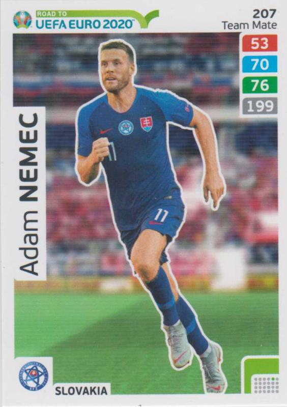Adrenalyn XL Road to UEFA EURO 2020 #207 Adam Nemec (Slovakia) - Team Mate