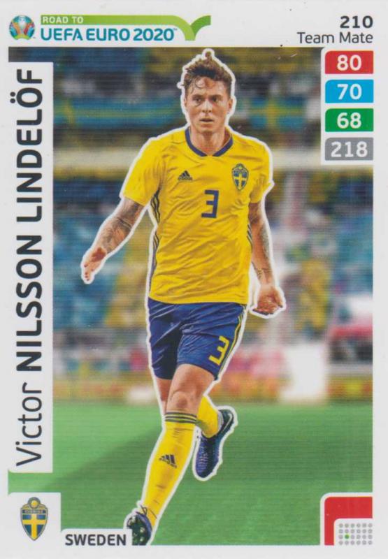 Adrenalyn XL Road to UEFA EURO 2020 #210 Victor Nilsson Lindelöf (Sweden) - Team Mate