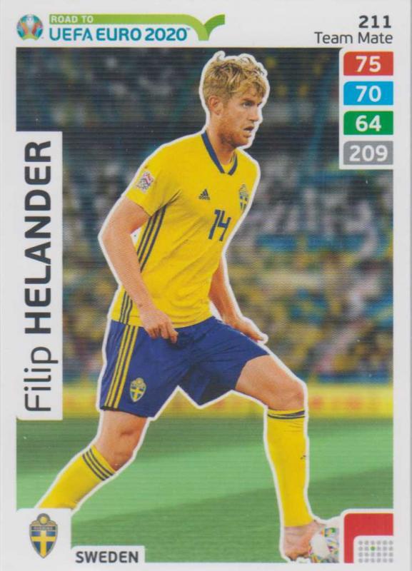 Adrenalyn XL Road to UEFA EURO 2020 #211 Filip Helander (Sweden) - Team Mate