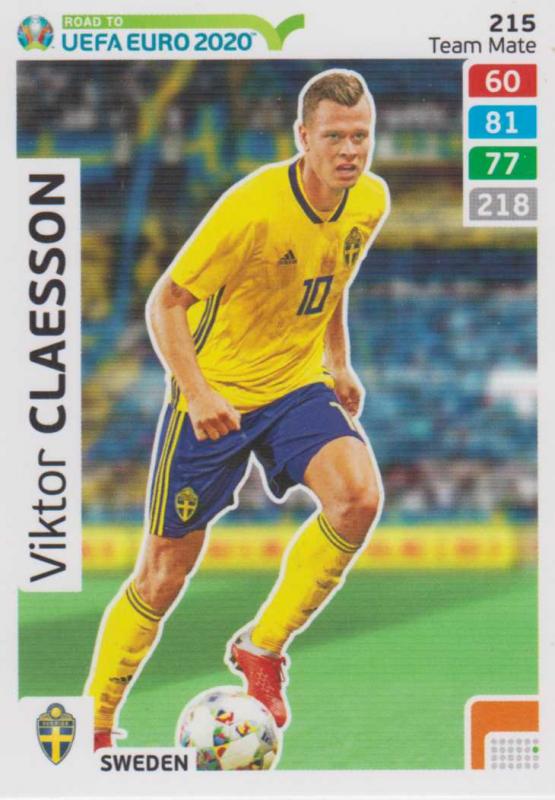 Adrenalyn XL Road to UEFA EURO 2020 #215 Viktor Claesson (Sweden) - Team Mate