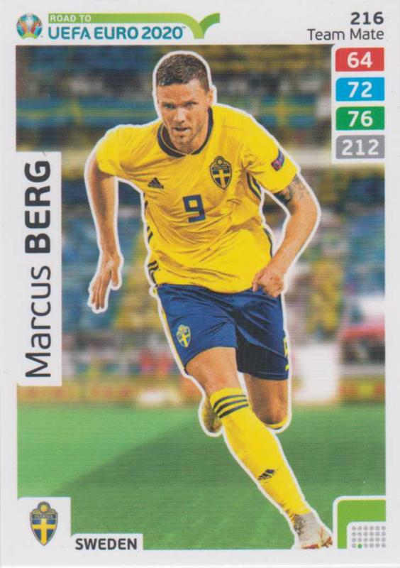 Adrenalyn XL Road to UEFA EURO 2020 #216 Marcus Berg (Sweden) - Team Mate