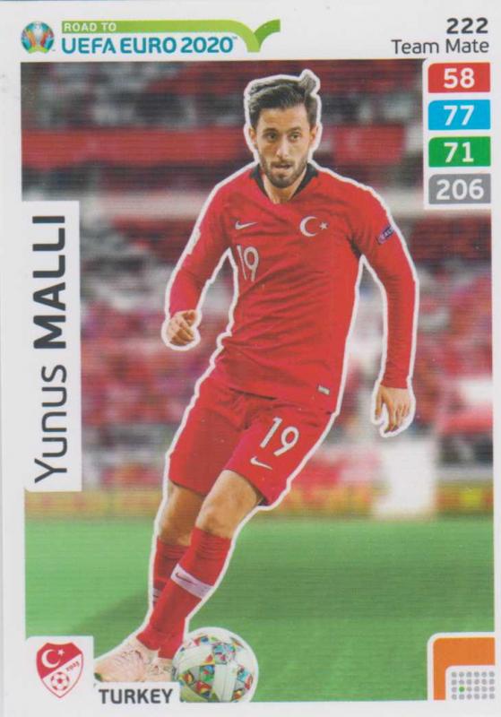 Adrenalyn XL Road to UEFA EURO 2020 #222 Yunnus Malli (Turkey) - Team Mate