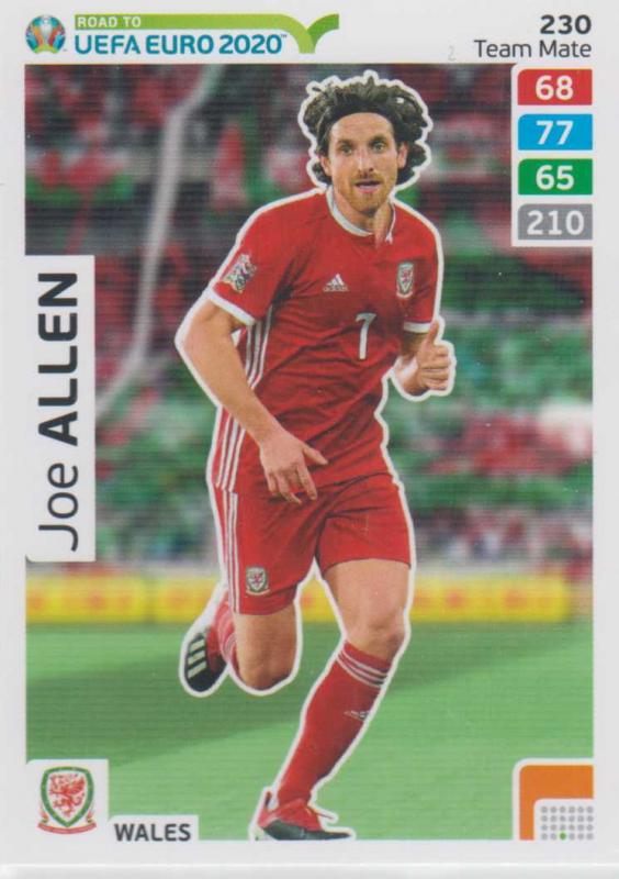 Adrenalyn XL Road to UEFA EURO 2020 #230 Joe Allen (Wales) - Team Mate