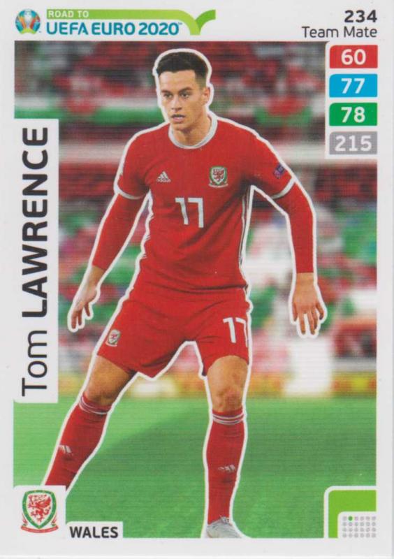 Adrenalyn XL Road to UEFA EURO 2020 #234 Tom Lawrence (Wales) - Team Mate