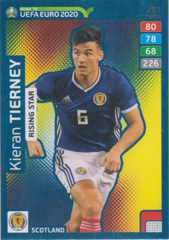 Adrenalyn XL Road to UEFA EURO 2020 #293 Kieran Tierney (Scotland) - Rising Star