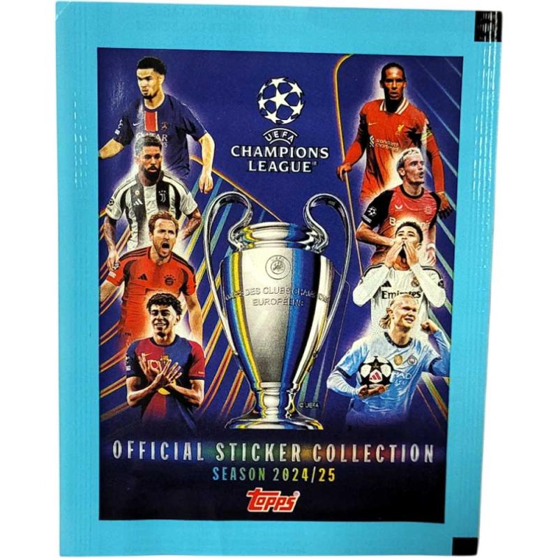 1 Paket (6 Stickers) - Topps UEFA Champions League Stickers 2024-25 (Klisterbilder)