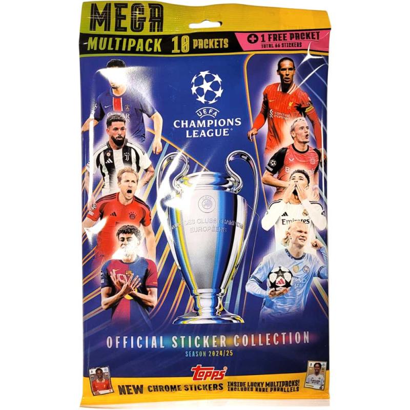 MEGA Multi Pack - Topps UEFA Champions League Stickers 2024-25 (Contains 66 stickers in total)