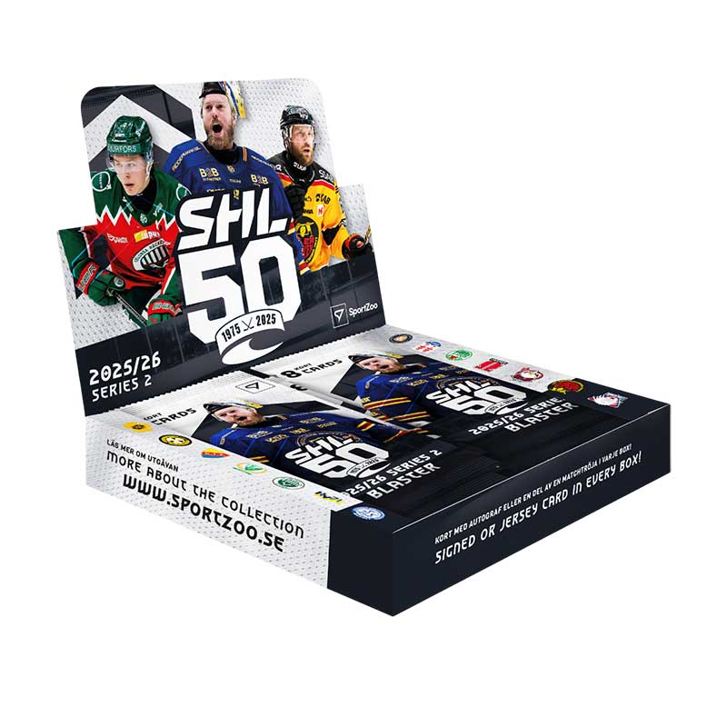 [MAX 1 PER HOUSEHOLD] PRE-BUY: Sealed Blaster Box 2025-26 SHL Swedish Hockey League Series 2 (Unknown release date)