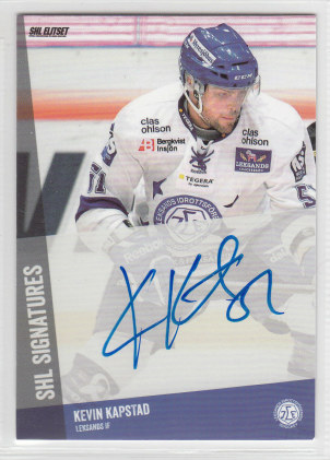 2014-15 SHL s.1 SHL Signatures #09 Kevin Kapstad Leksands IF