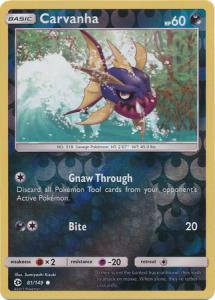 Sun & Moon (Base Set), Carvanha - 81/149 - Common Reverse Holo