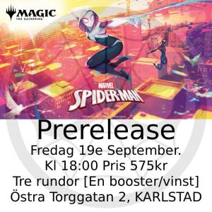 Karlstad - Marvel's Spider-Man Prerelease (ej kit, lösa boosters) Fredag 19:e September 18.00