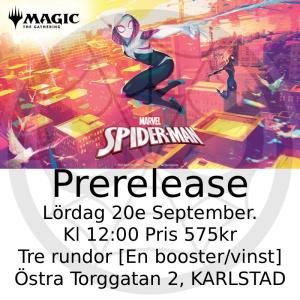 Karlstad - Marvel's Spider-Man Prerelease (ej kit, lösa boosters) Lördag 20:e September 12:00