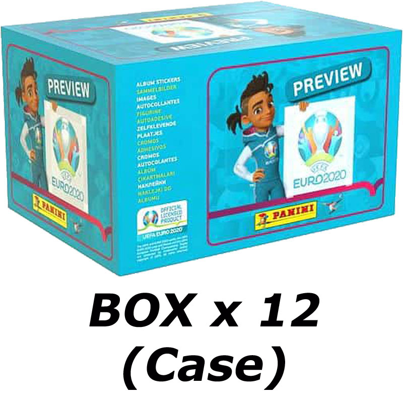 RELEASED 2020 (The old ones) Case (12 boxes), Panini Stickers Euro 2020 Preview