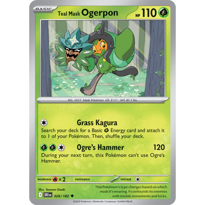 SV10 - Destined Rivals - 026/182 - Teal Mask Ogerpon - Uncommon REVERSE