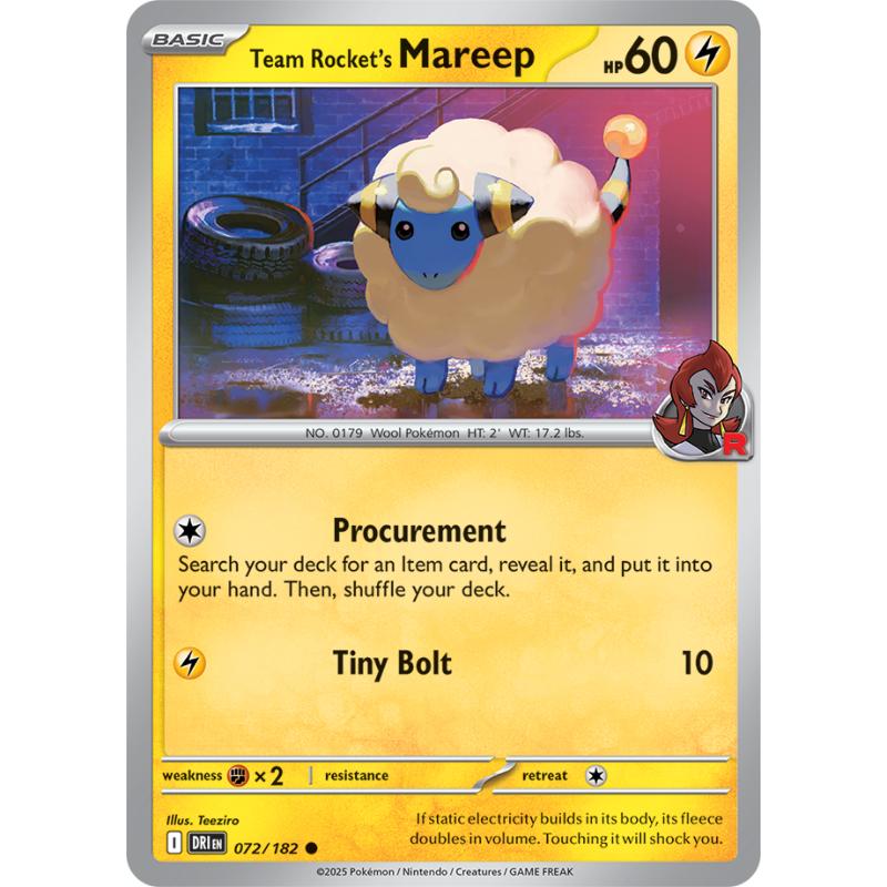 SV10 - Destined Rivals - 072/182 - Team Rocket's Mareep - Common