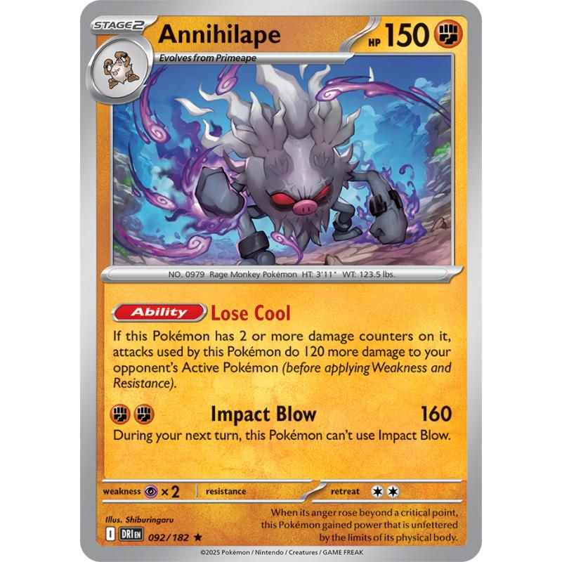SV10 - Destined Rivals - 092/182 - Annihilape - Rare REVERSE