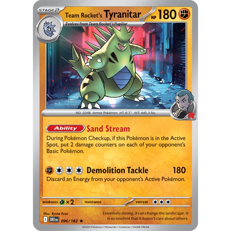 SV10 - Destined Rivals - 096/182 - Team Rocket's Tyranitar - Rare REVERSE
