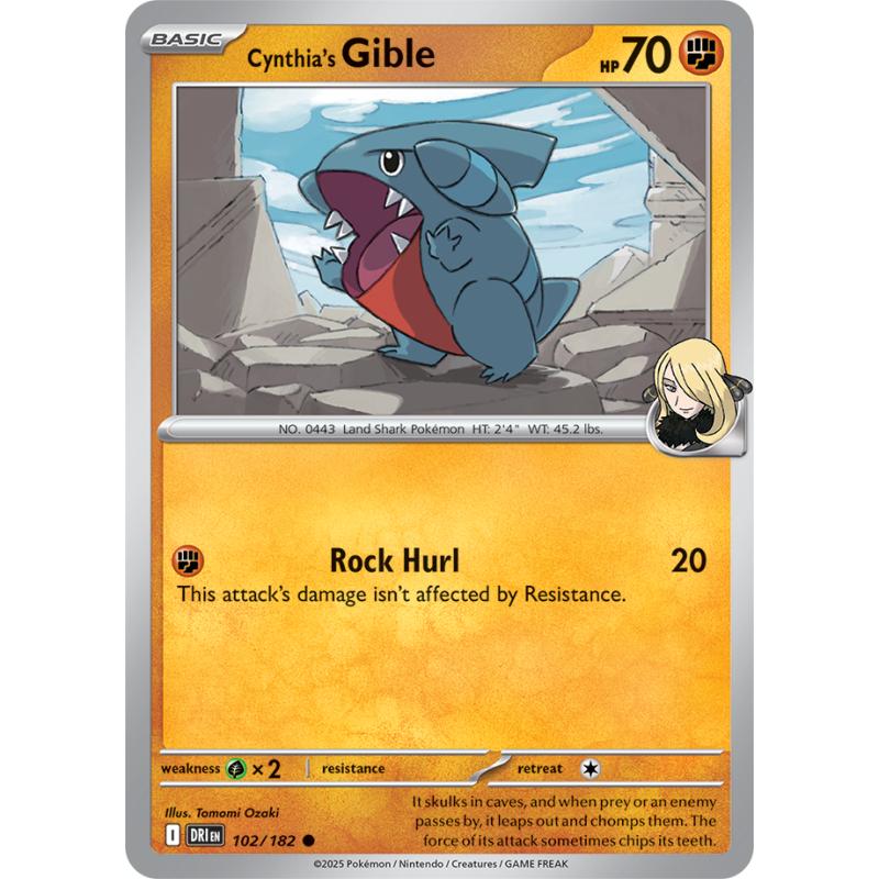 SV10 - Destined Rivals - 102/182 - Cynthia's Gible - Common REVERSE