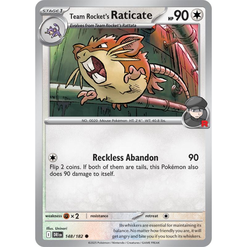 SV10 - Destined Rivals - 148/182 - Team Rocket's Raticate - Common REVERSE