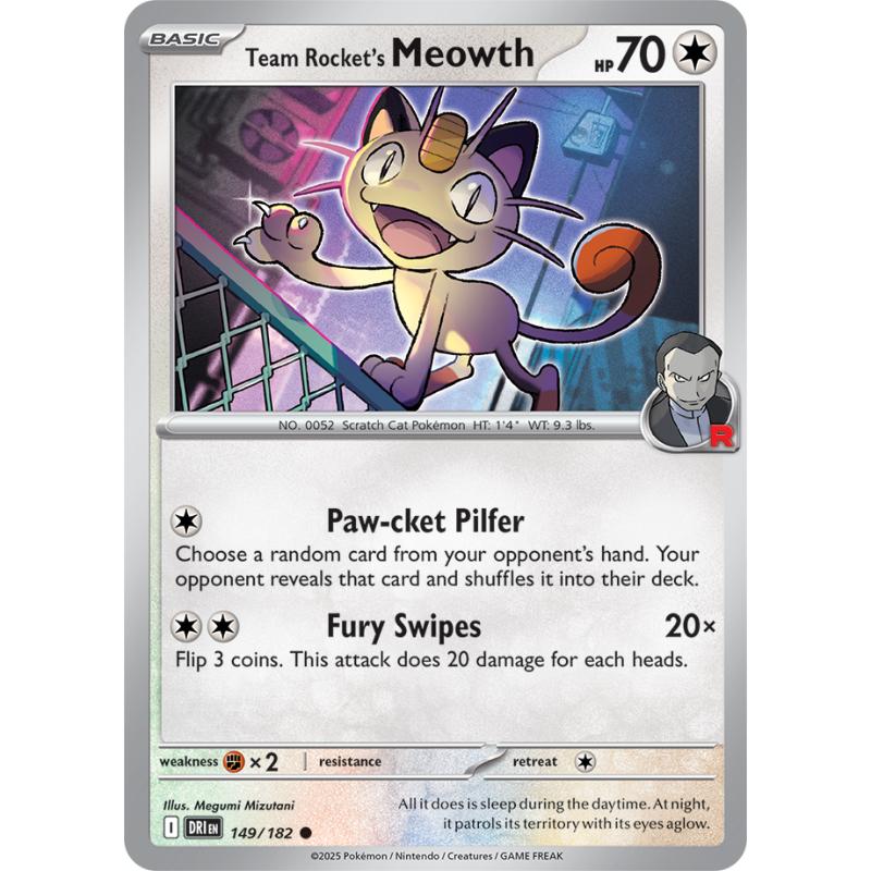 SV10 - Destined Rivals - 149/182 - Team Rocket's Meowth - Common REVERSE
