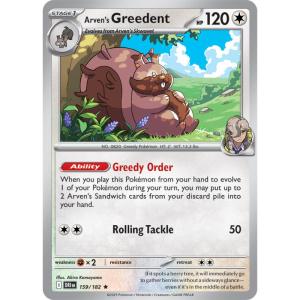 SV10 - Destined Rivals - 159/182 - Arven's Greedent - Rare REVERSE