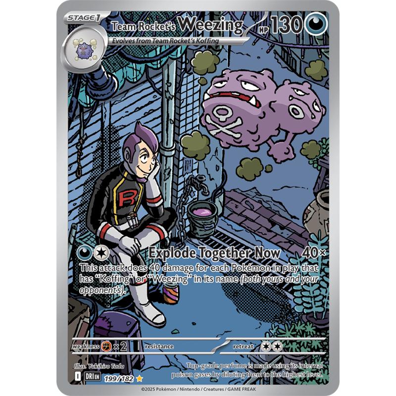 SV10 - Destined Rivals - 199/182 - Team Rocket's Weezing - Illustration Rare