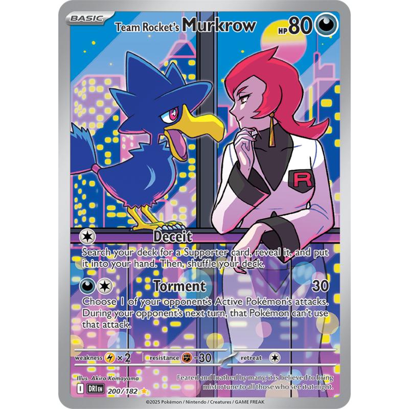 SV10 - Destined Rivals - 200/182 - Team Rocket's Murkrow - Illustration Rare