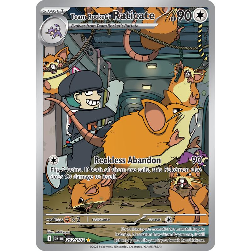 SV10 - Destined Rivals - 202/182 - Team Rocket's Raticate - Illustration Rare